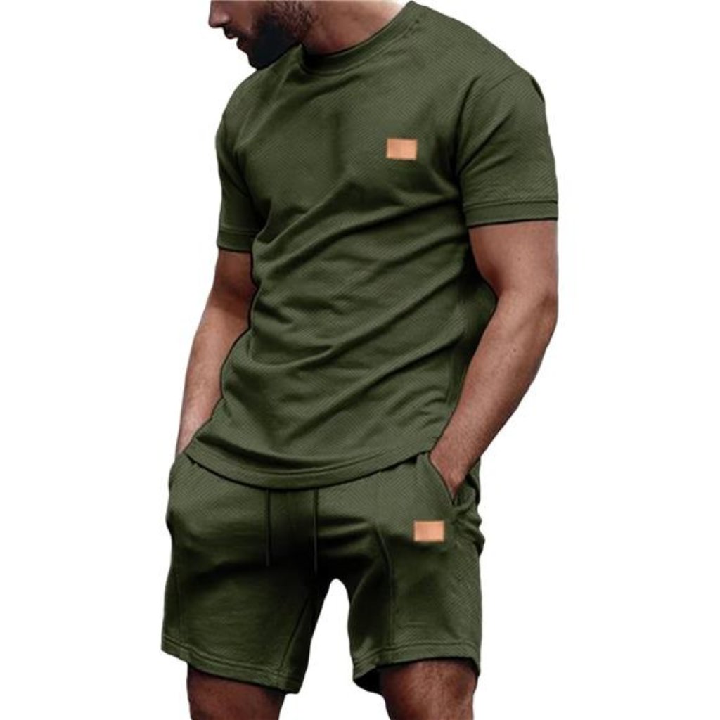 Men's 2 Piece Outfit Summer T-Shirts And Shorts Tracksuit Sets With Pockets